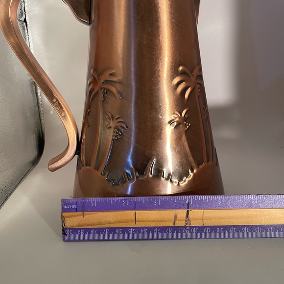 Copper Palm Tree Pitcher - Picture 8 of 13